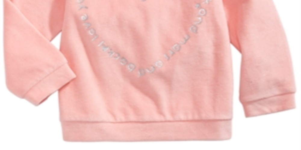 First Impressions Baby Girl's Heart Print Velour Top Pink Size 6-9MOS