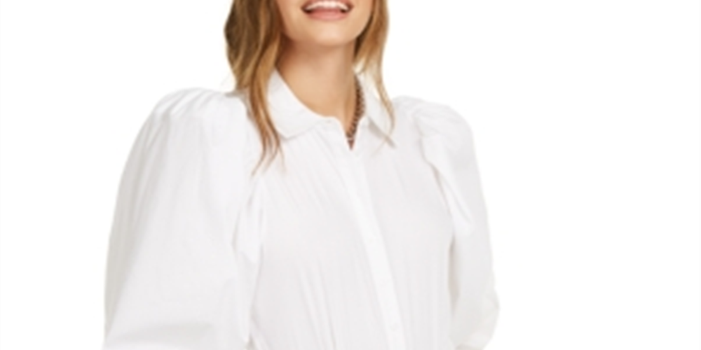 Danielle Bernstein Women's Puff Sleeve Bodysuit White Size X-Small