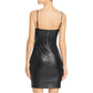 Guess Women's Adia Faux Leather Bustier Cocktail Dress Gray Size 10