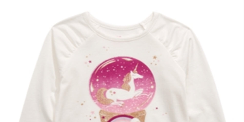 Epic Threads Toddler Girl's Unicorn Snow Globe T-Shirt White Size 2T
