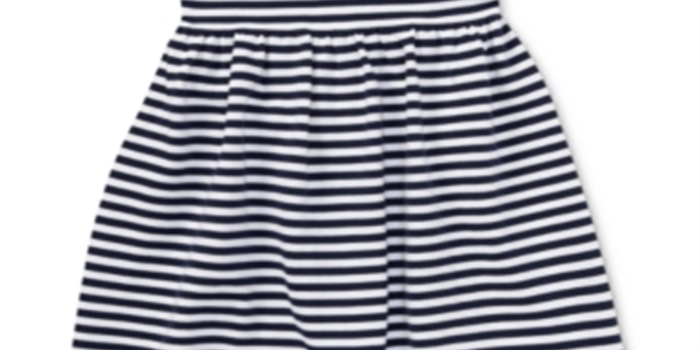 Ralph Lauren Girl's Stripe Collar Structured Short Sleeve A Line Dress Blue Size Large