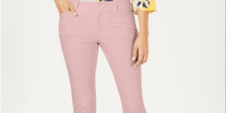 Charter Club Women's Newport Tummy Control Slim Fit Pants Pink Size 16