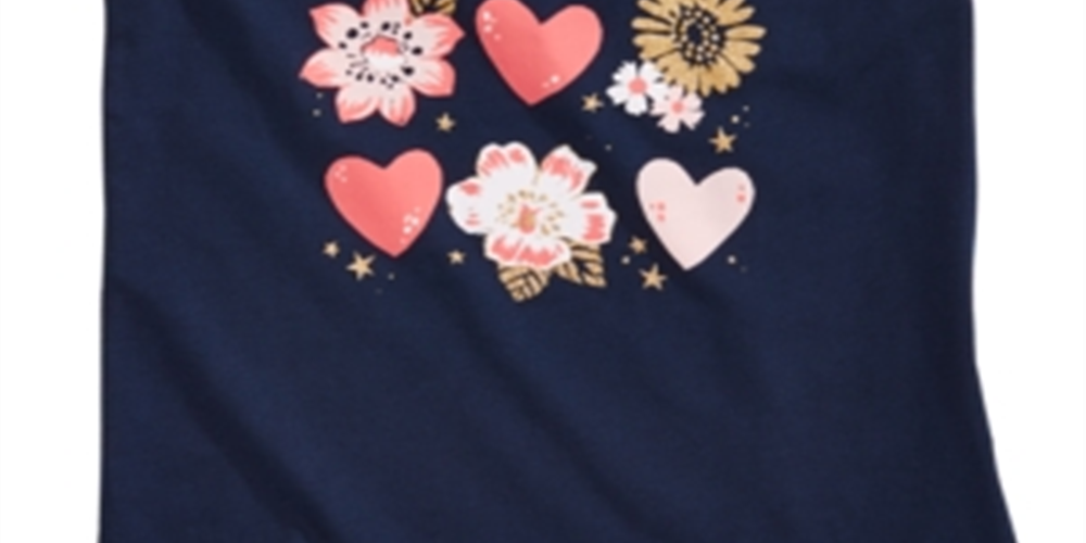 Epic Threads Toddler Girl's Hearts Print T-Shirt Blue Size 3T