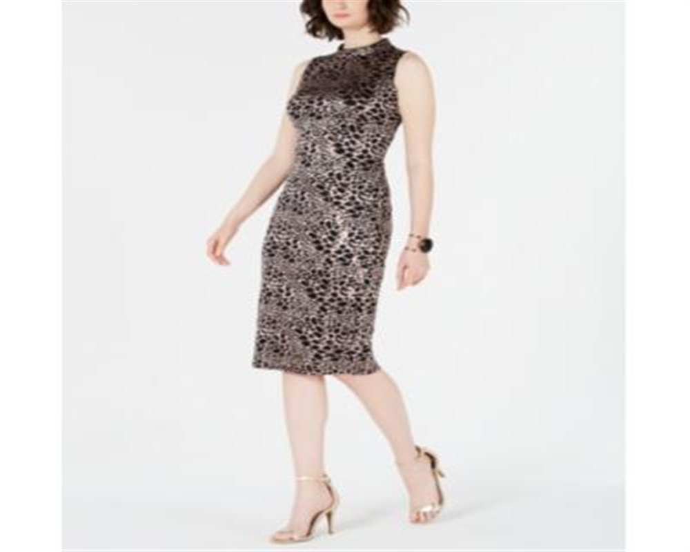 INC International Concepts Women's Mock Neck Sequin Lace Dress Black Size 12