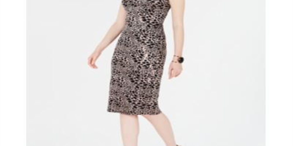 INC International Concepts Women's Mock Neck Sequin Lace Dress Black Size 12