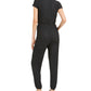 Bar III Women's Short Sleeve Jewel Neck T-Shirt Jumpsuit Gray Size Small
