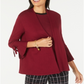 Alfani Women's Tie Sleeve Cardigan Maroon Size Petite S