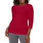Karen Scott Women's Grommet Trim Cotton Top Red Size Small