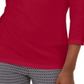 Karen Scott Women's Grommet Trim Cotton Top Red Size Small