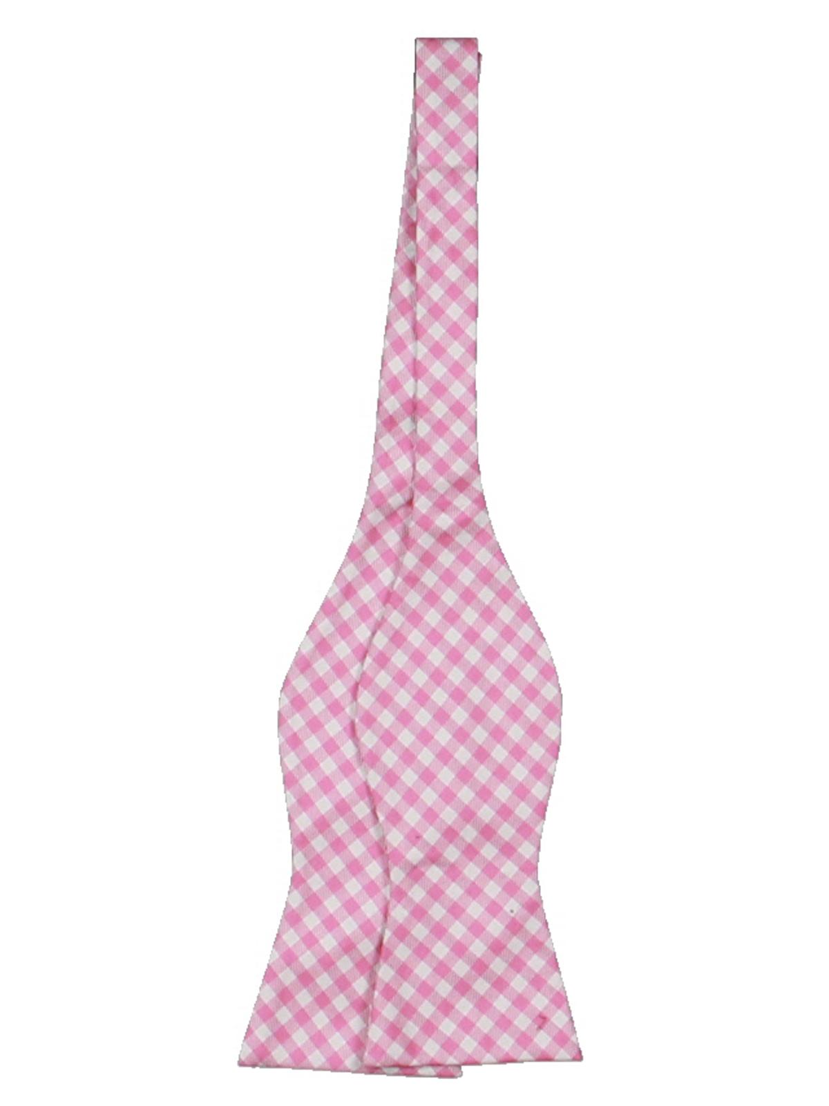 Tommy Hilfiger Men's Silk Gingham Bow Tie Pink Size Regular