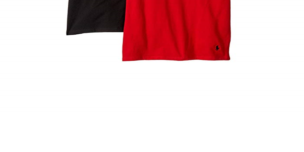 Ralph Lauren Boy's 2 Pack Crew Tee Underwear -Red/Grey  Size Medium