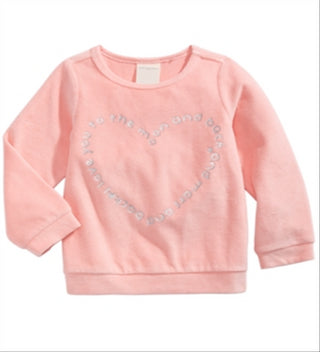 First Impressions Baby Girl's Heart Print Velour Top Pink Size 3-6MOS