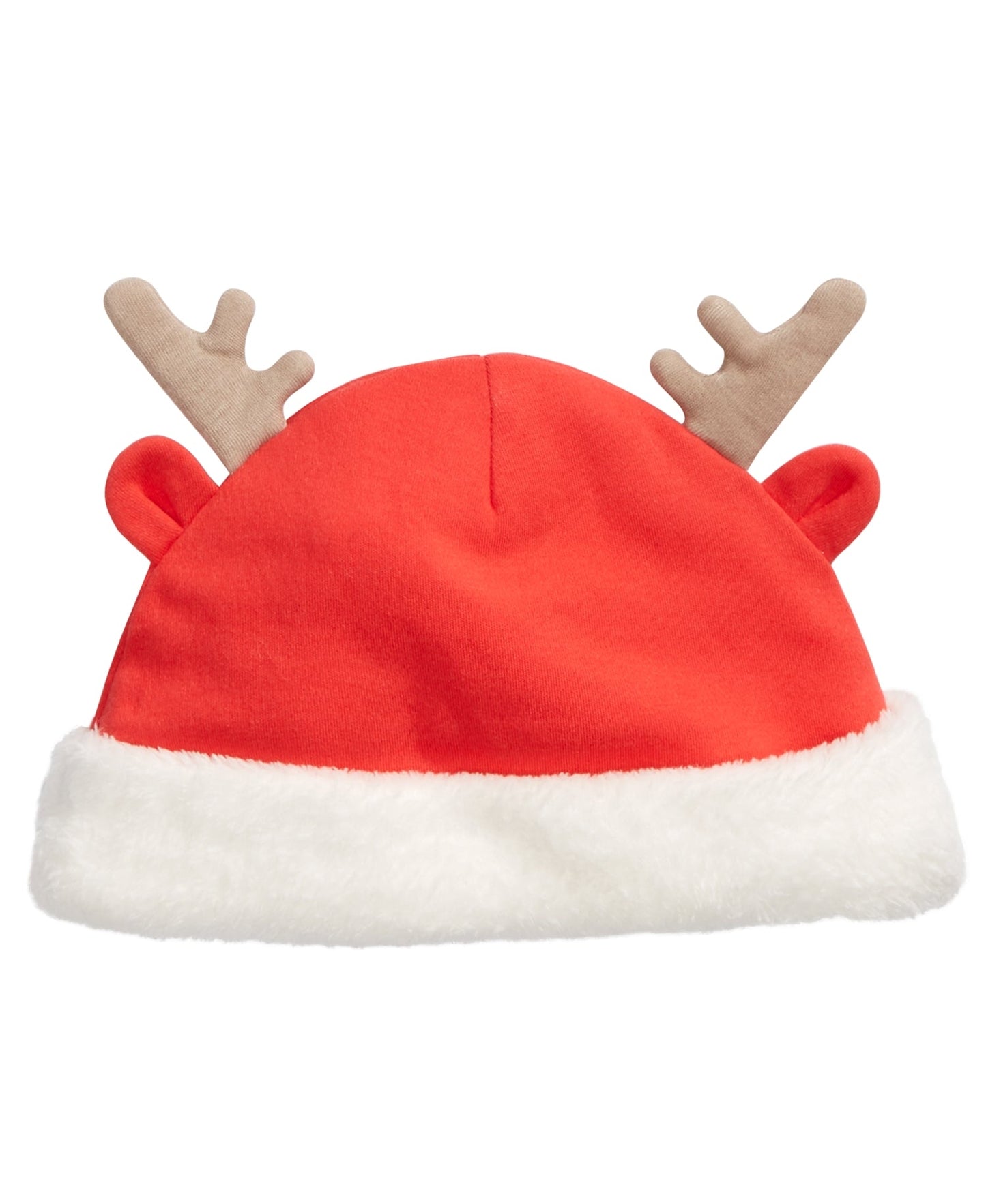 First Impressions Baby Reindeer Faux Fur Trim Hat Red Size 0-6 MOS