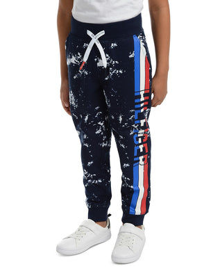 Tommy Hilfiger Little Boy's Courtney Splatter Print Fleece Sweatpants White Size 5