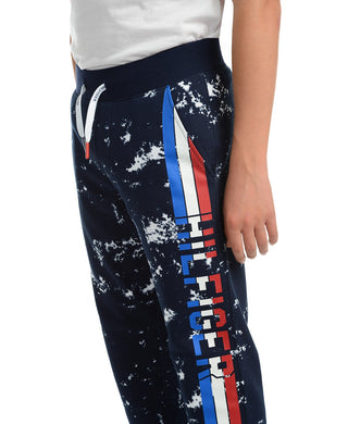 Tommy Hilfiger Little Boy's Courtney Splatter Print Fleece Sweatpants White Size 5