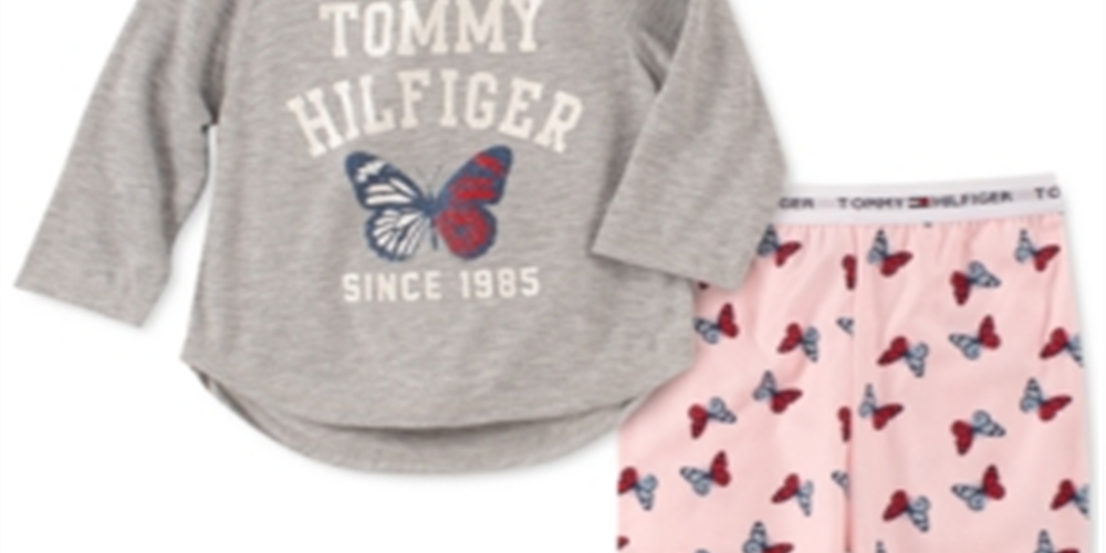 Tommy Hilfiger Toddler Little & Big Girl's 2 Pc Butterfly Pajama Set Gray Size 2XS