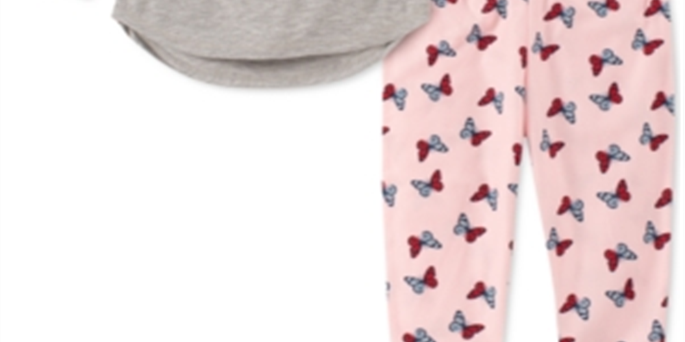 Tommy Hilfiger Toddler Little & Big Girl's 2 Pc Butterfly Pajama Set Gray Size 2XS