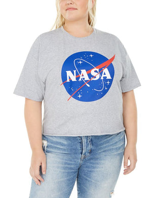 Love Tribe Women's Trendy Nasa Graphic T-Shirt Gray Size 1X
