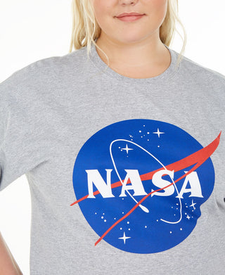 Love Tribe Women's Trendy Nasa Graphic T-Shirt Gray Size 1X