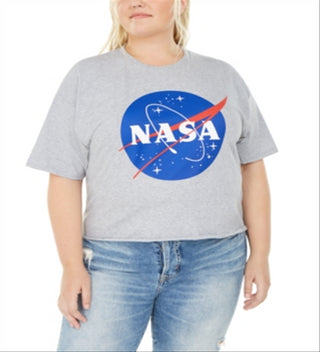 Love Tribe Women's Trendy Nasa Graphic T-Shirt Gray Size 1X