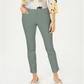 Charter Club Women's Solid Newport Slim Leg Pants Green Size 10 Petite