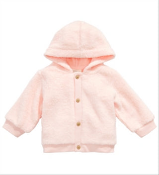 First Impressions BabyGirl's Faux Fur Hooded Cardigan Pink Size 0-3 Months