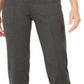 JM Collection Women's Faux Leather Trim Ponte Knit Pants Gray  Size Small