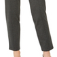 JM Collection Women's Faux Leather Trim Ponte Knit Pants Gray  Size Small
