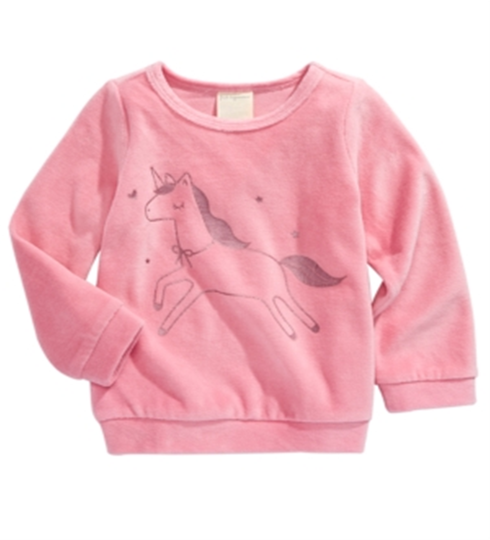 First Impressions Baby Girl's Unicorn Print Velour Top Pink Size 12MOS