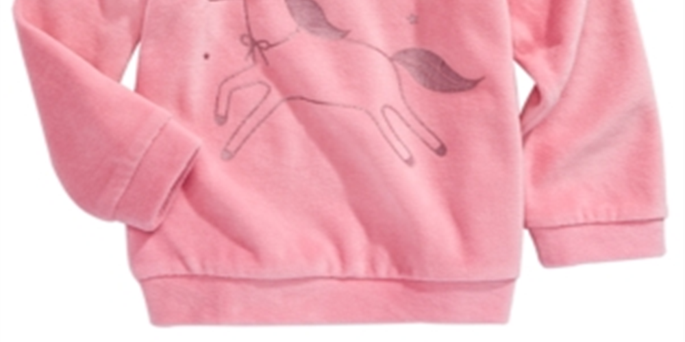 First Impressions Baby Girl's Unicorn Print Velour Top Pink Size 12MOS