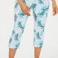 Charter Club Women's Printed Capri Pants Blue Size 8 Petite