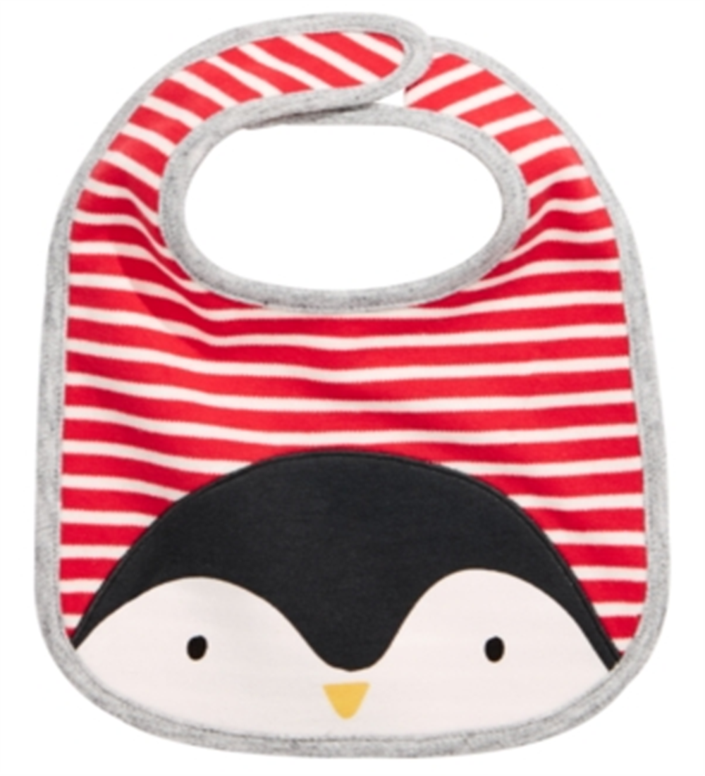 First Impressions Baby Boy's Cotton Reversible Penguin Bib White Size Regular
