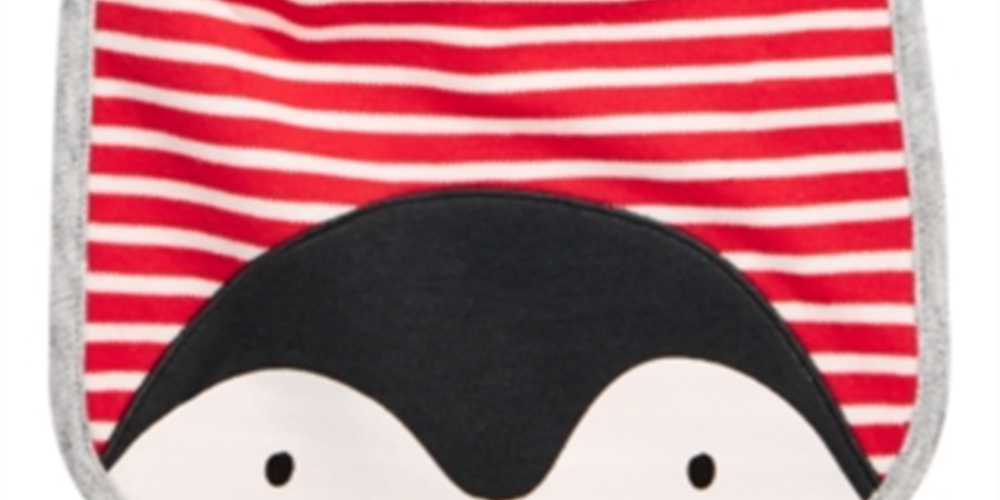 First Impressions Baby Boy's Cotton Reversible Penguin Bib White Size Regular