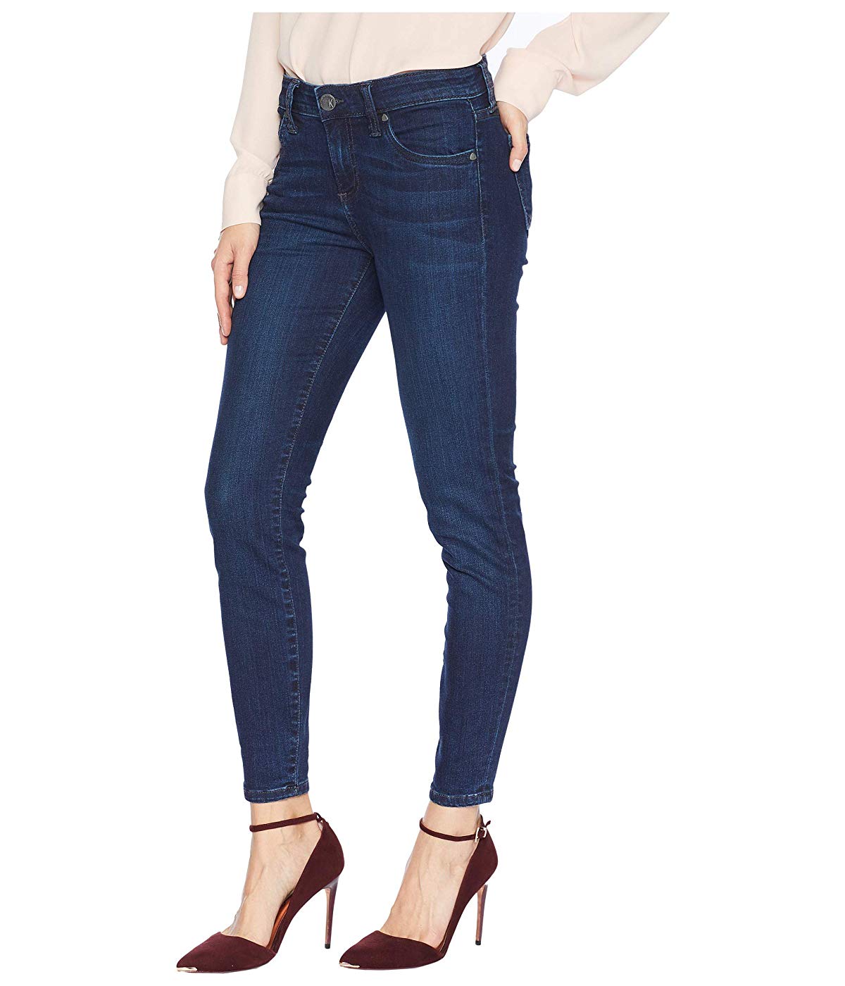 Kut from the Kloth Women's Connie Ankle Skinny Jeans in Influential Euro Base Wash Blue Size 12