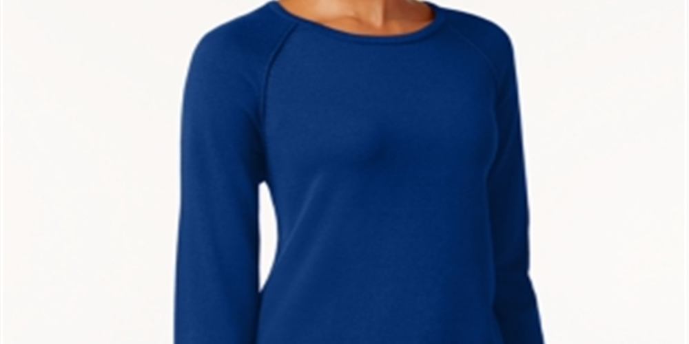 Karen Scott Women's Cotton Sweater Blue Size Large