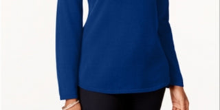 Karen Scott Women's Cotton Sweater Blue Size Large