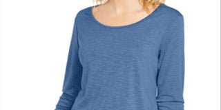 Style & Co Women's Chiffon Hem Top Blue Size XX-Large