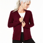 Charter Club Women's Open Front Cashmere Cardigan Red Size Petite L