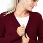 Charter Club Women's Open Front Cashmere Cardigan Red Size Petite L