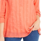 Style & Co Women's Textured V Neck Top Orange Size Large