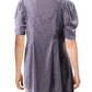Free People Women's Adelle Velvet Puff Sleeve Deep V Neck Tie Front Tunic Top Purple Size Medium