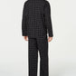 Club Room Men's Checked Flannel Pajama Set Black Size XX-Large