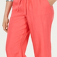 Charter Club Women's Linen Drawstring Waist Pants Coral  Size X-Large