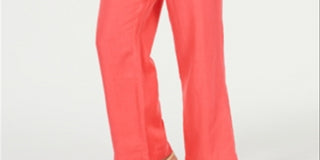 Charter Club Women's Linen Drawstring Waist Pants Coral  Size X-Large