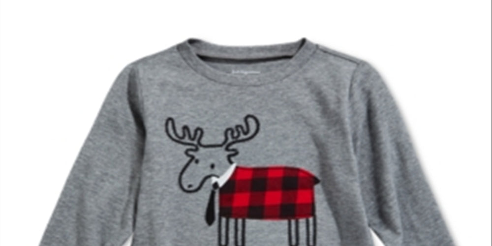 First Impressions Baby Boy's Elk Applique T-Shirt Gray Size 3-6 Months