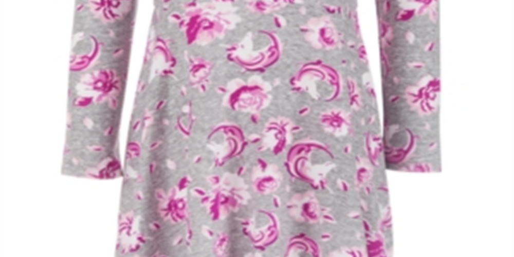 Epic Threads Little Girl's Floral Unicorn Dress Gray Size 6