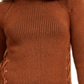 Style & Co Women's Mock Neck Lace up Ribbed Knit Sweater Brown Size XX-Large
