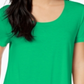 Maison Jules Women's Scoop Neck T-Shirt Green Size X-Small