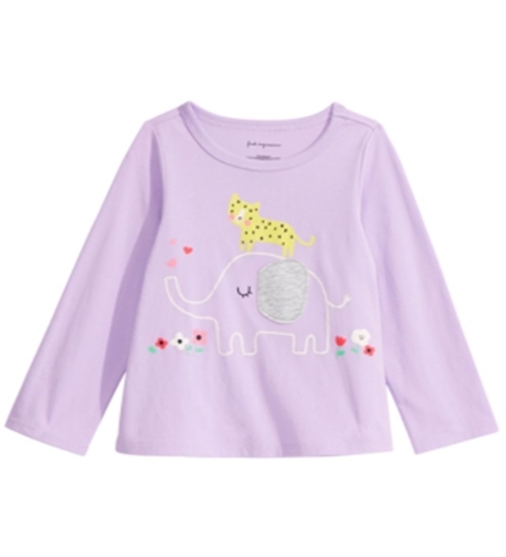 First Impressions Toddler Girl's Long Sleeve Elephant T-Shirt Purple Size 2T