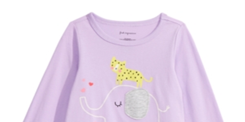 First Impressions Toddler Girl's Long Sleeve Elephant T-Shirt Purple Size 2T
